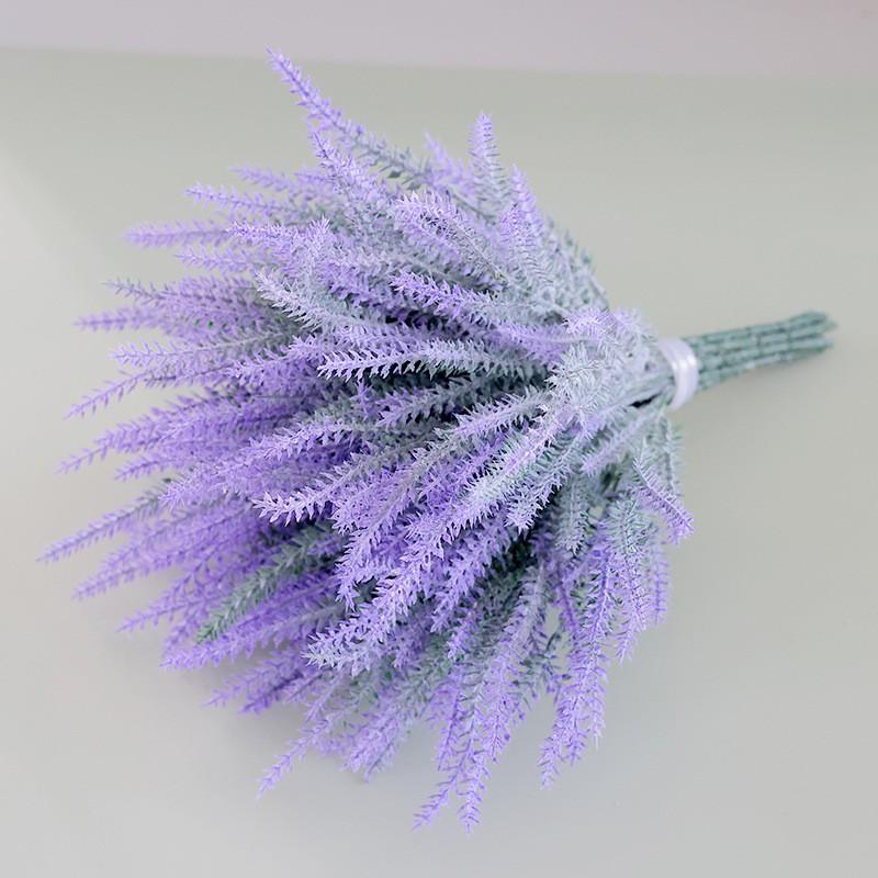 Artificial Lavender Bouquet 5-Head Purple Silk Floral Decor Wedding Home Farmhouse Style