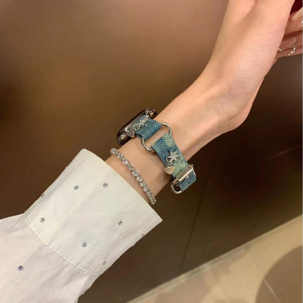 Applewatch10 новый градиентный джинсовый ремешок со звездами для apple watch iwatch987se6 ремешок