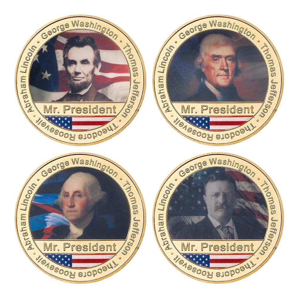 Presidential Mount commemorative coins, gold-plated and silver plated commemorative medals, enthusiasts collect commemorative gifts