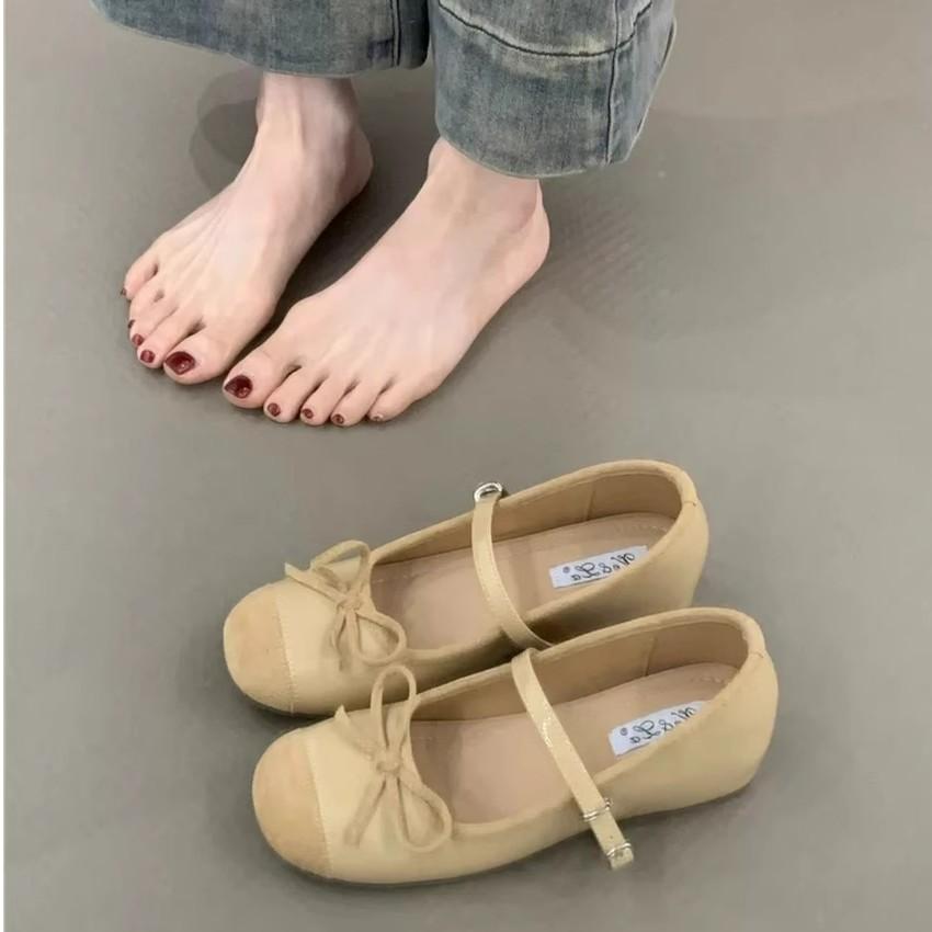 Французские красные туфли Мэри Джейн с внутренней стороны, увеличивающие рост, женские, весна 2025, новые балетки с неглубоким горлом и одним словом «бабушкины туфли»