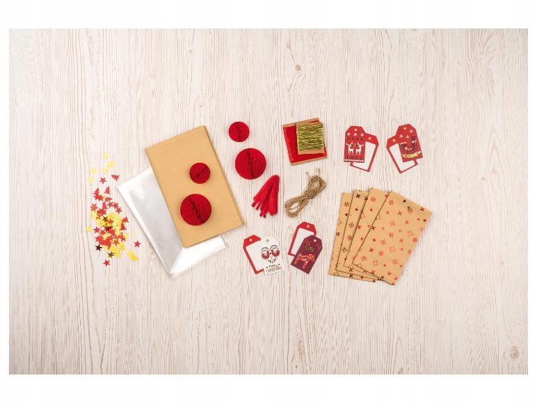 Crelando 115-piece Christmas gift wrapping set, red