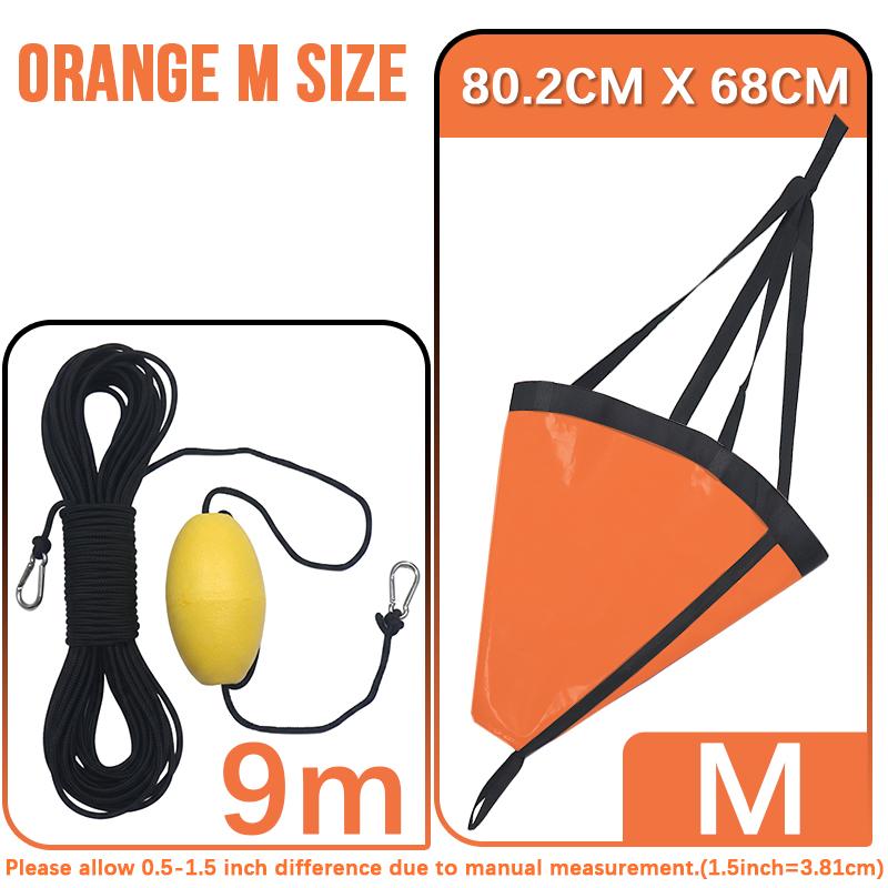 18-53'' Sea Drogue Anchor Float Marine Kayak Drift Rowing Boat Fishing Brake Lifeboat Anchor Yacht Traction Rope Buoy Ball