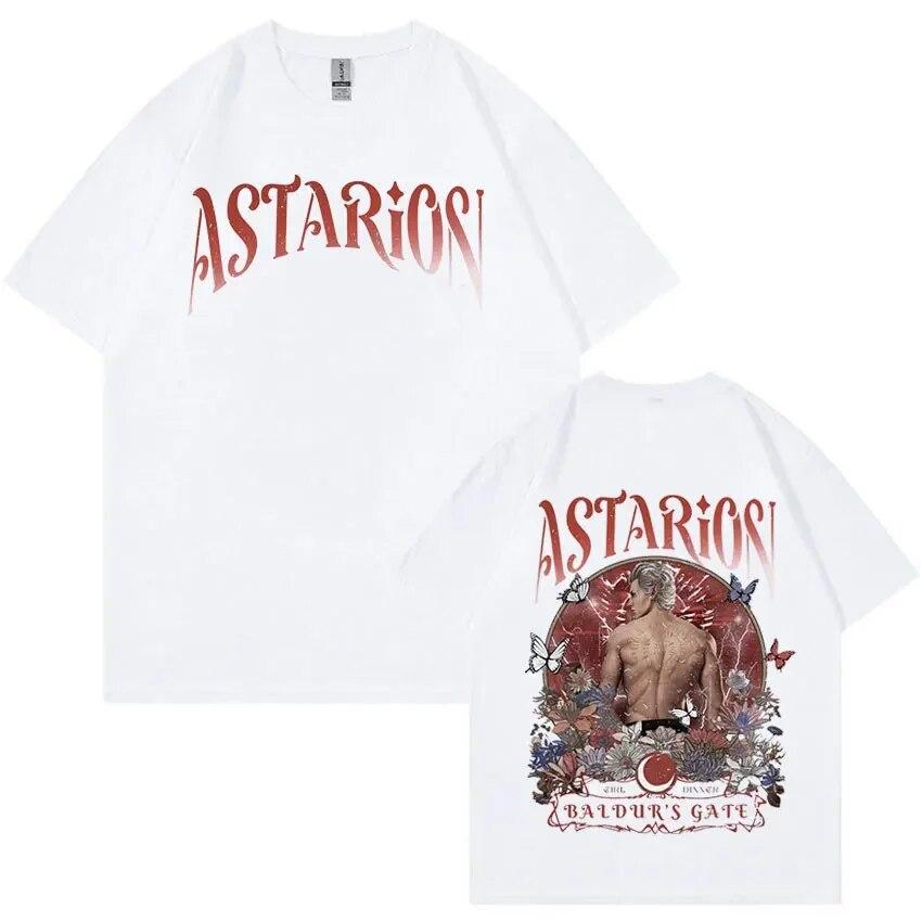 Ретро Astarion Baldur's Gate 3 футболка с принтом унисекс женская повседневная хлопковая футболка с коротким рукавом Harajuku футболки большого размера уличная одежда