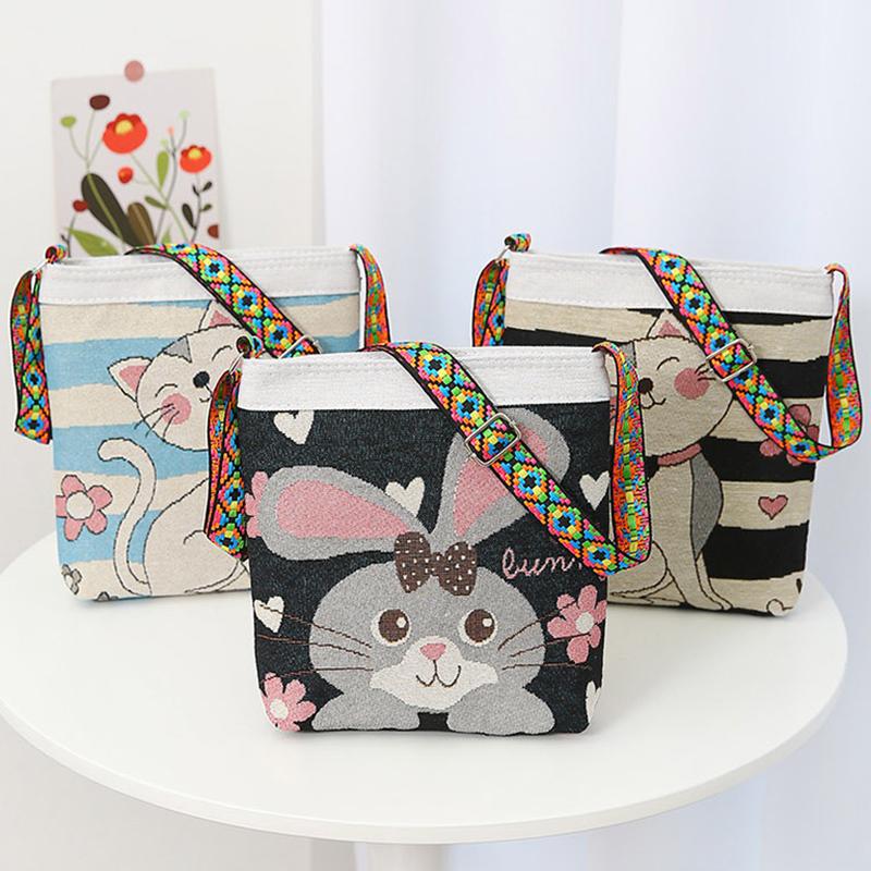 Yogodlns Холщовая сумка кроссбоди в этническом стиле с вышивкой слона для женщин и девушек