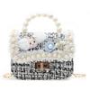 Shoulder Handbag Pearl Bag With Lightweight Pu Material Chain Bag Kids For