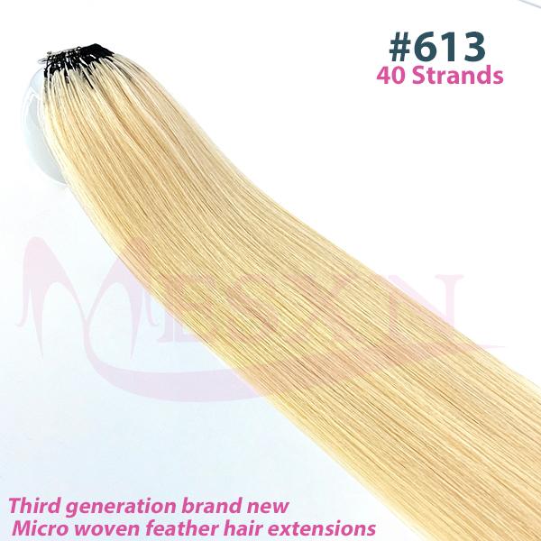 MESXN Third Feather New Hair Extensions Straight Natural Real Human Hair Microring Hair Extensions Brown Blonde For Salon