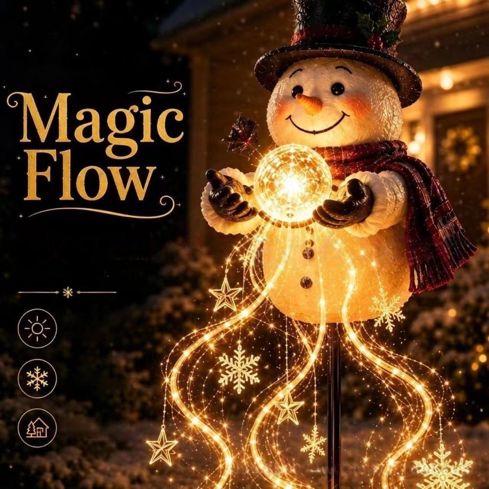 Easy Setup Snowman Magic Fountain Garden Light Christmas Garden Stake Light Christmas Decor
