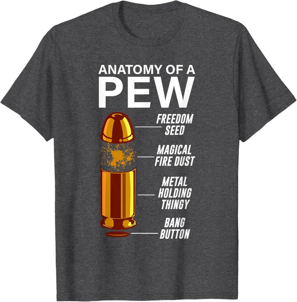 Смешная футболка с принтом "Анатомия пистолета-игрушки Pew Rifle Pistols", 100% хлопок, с круглым вырезом, короткий рукав, летняя, повседневная, мужская, стритвир