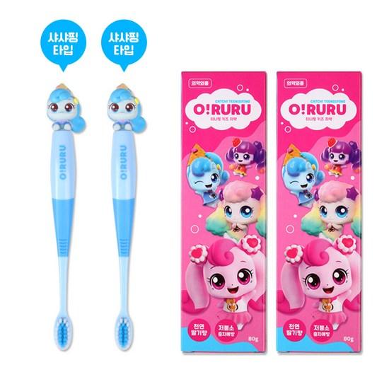 Haeho Catch Tiniping Oruru Tiniping Kids Figure Toothbrush + Toothpaste, a Popular Character In Korea