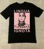 LINGUA IGNOTA Графический Подарок Для Фаната Черный Хлопок Полный Размер S-5XL Унисекс Футболка