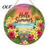 Tropical Island Patio Signage Summer Wooden Hanging Sign, Beach Style Wall Decor with Hemp Rope, Flamingo Palm Leaf Art Indoor Outdoor Theme