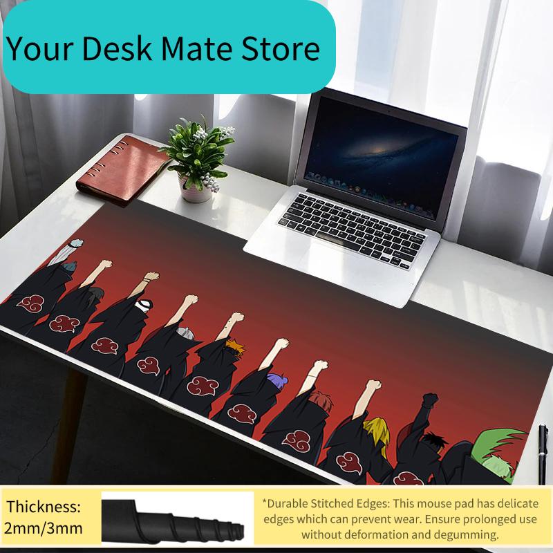 Mouse Pad PC Non Slip Rubber Mousepad Laptop Gamer Cabinet HD Keyboard Pad Naruto Akatsuki Office Computer Gaming Desk Mouse Mat