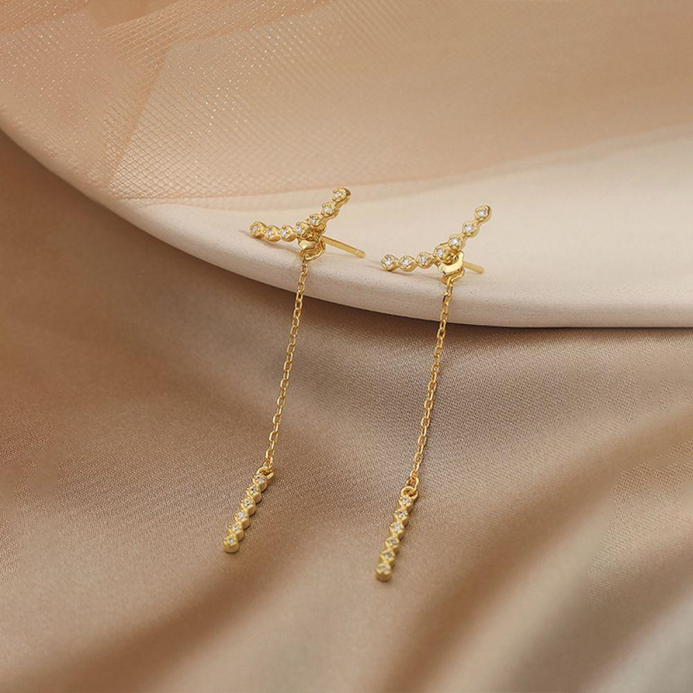 Jewelry Women Chain Rhinestone Earrings Long Earrings Female Stud Earrings Korean Style Earrings