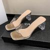 Summer Women Pumps Sandals PVC Jelly Slippers Open Toe High Heels Women Transparent Perspex Slippers Shoes Heel Clear Sandals