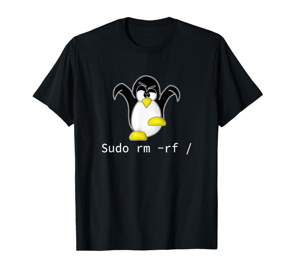 Tux Linux Penguin Sudo Rm Rf Computer Freak Hacker T-Shirt