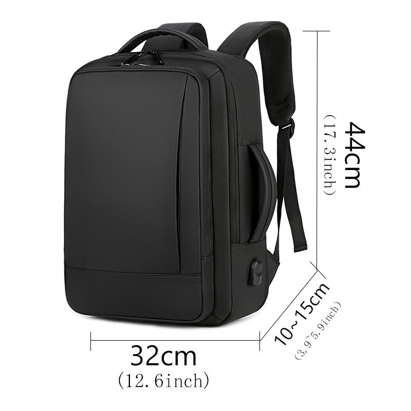 1 шт. Расширяемый дорожный рюкзак, Мужской рюкзак в стиле business casual, с USB-зарядкой, водонепроницаемая ткань, подходит для ежедневных поездок на работу