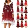 Christmas Party Printed Dresses For Women Vintage Christmas Midi Dress Casual Dresses Cocktail Dress Party Festive Dresses