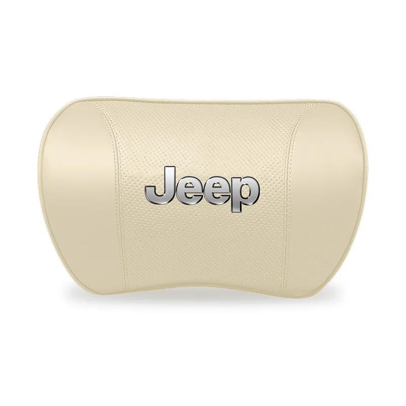 Для автомобиля Jeep Кожаный Подголовник Сиденья Поясничная Поддержка Подушка на Талию Для Jeep Grand Cherokee Wrangler JK Gladiator Compass Rene