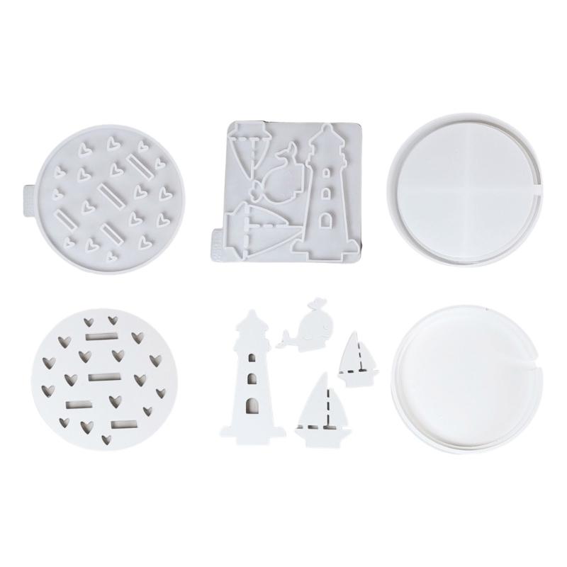 3 шт. Формы для выпечки Морской Декор Маяк Якоря Штурвал Принадлежности для Хобби Силиконовая Текстура для Различных Случаев