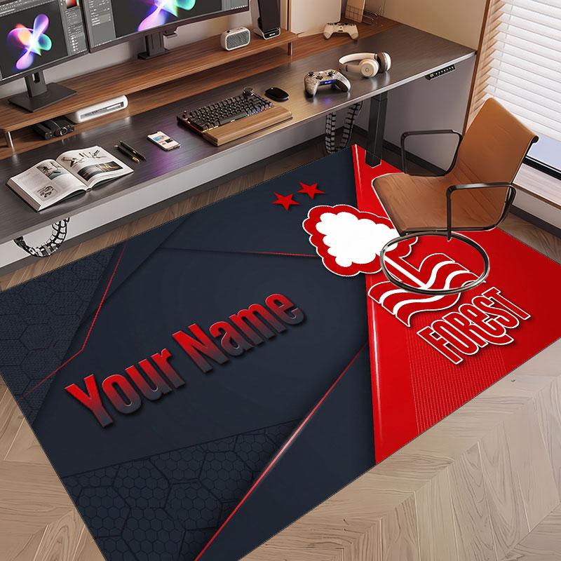 Custom Rug Nottingham Forest Pattern Print Name Text Soft Non‑Slip Floor Carpet for Home Indoor Decoration
