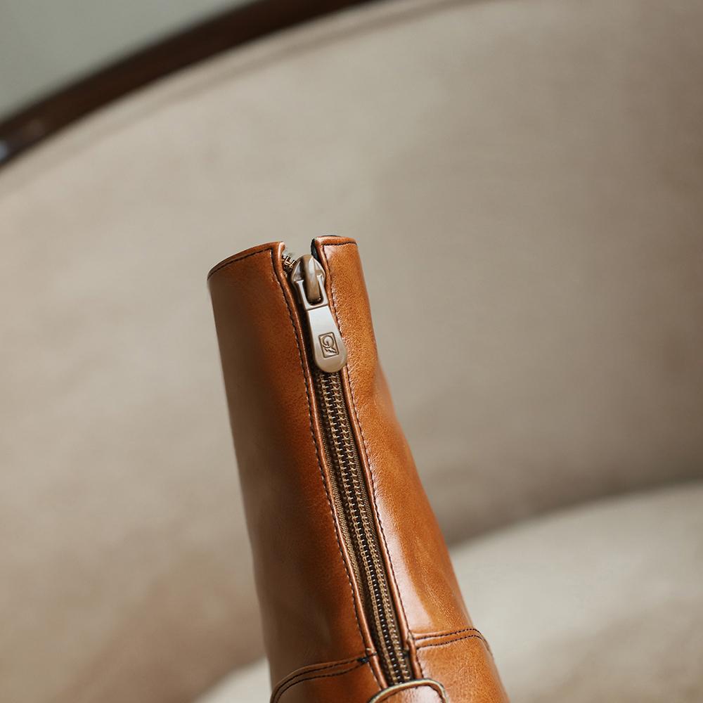 Коричневые черные женские полусапожки на высоком каблуке большого размера 50