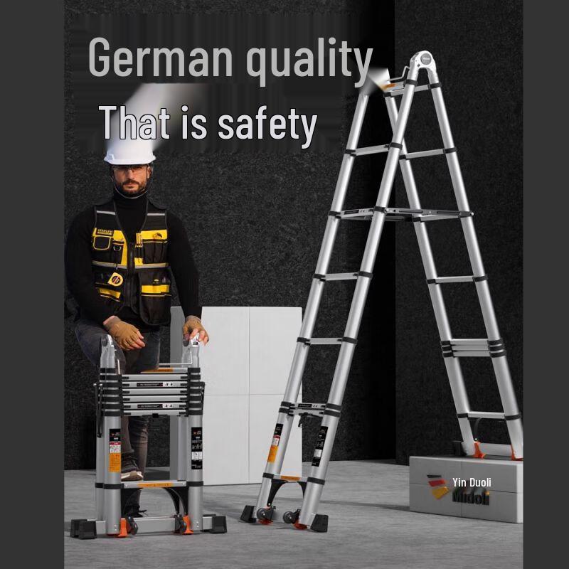 Midoli Telescopic A-Frame Aluminum Alloy Folding Ladder