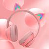 Cute Cat Ear Headset, Bluetooth Earphones, Wireless Sports Stereo Headset for Women with Illuminated Cat Ears, 5.0 Sound Quality, LED Lights,