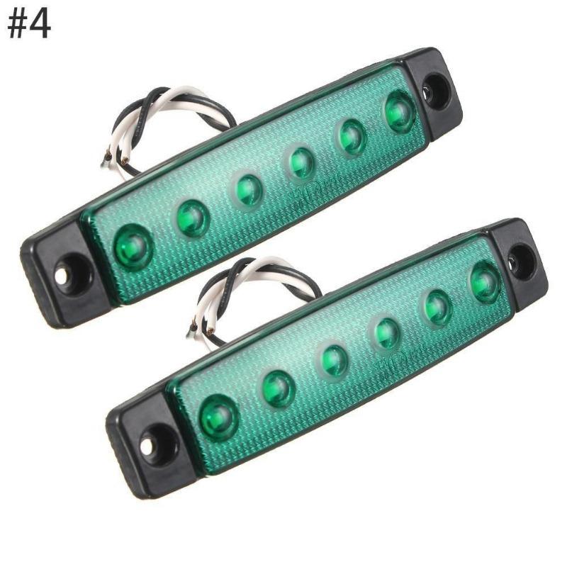 2 шт. 12 В боковой габаритный фонарь прозрачный для грузовика прицепа светодиодный задний фонарь 6 светодиодов