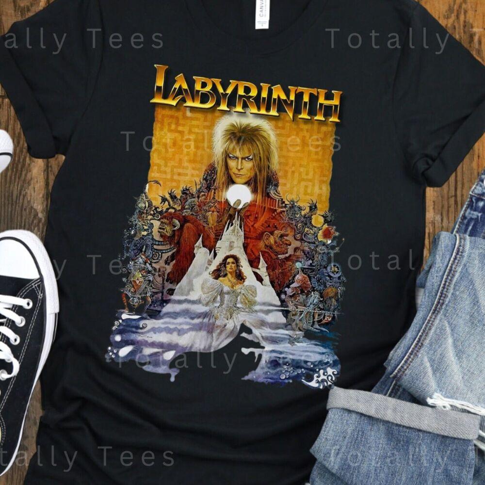 LABYRINTH Футболка Футболка Футболка Винтажная Эстетика Кинопостер Футболка Рубашка 1980-х Унисекс Футболка