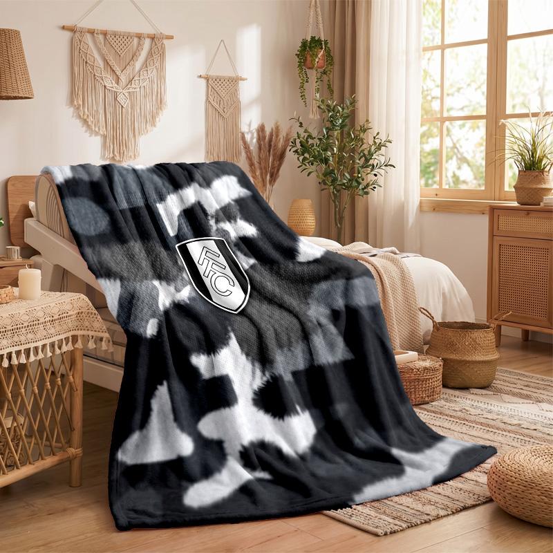 Fulham Football Print Flannel Blanket Soft Warm Sofa Bed Throw Blanket For Home Office Bedroom