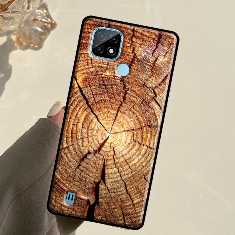 Чехол с текстурой дерева для Realme GT 7 Pro GT 6T 6 5 C67 C61 C55 C53 C51 C21Y C25S C75 10 11 12 13 14 Pro Plus