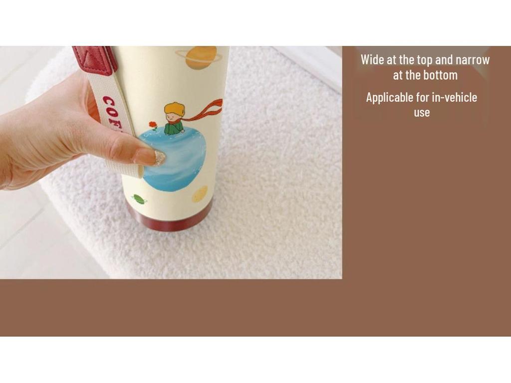 Термокружка из нержавеющей стали 316 для детей «Маленький принц» с трубочкой - Портативная версия, Кофейная и Подарок на день рождения