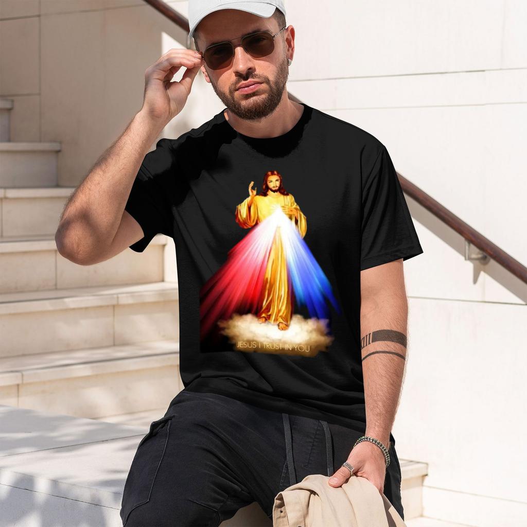 Divine Mercy Lord Jesus I Trust In Tshirt Festival Short Sve Tshirt 2026 New Model Shortsleeve Crewneck Tshirt Classic Casua