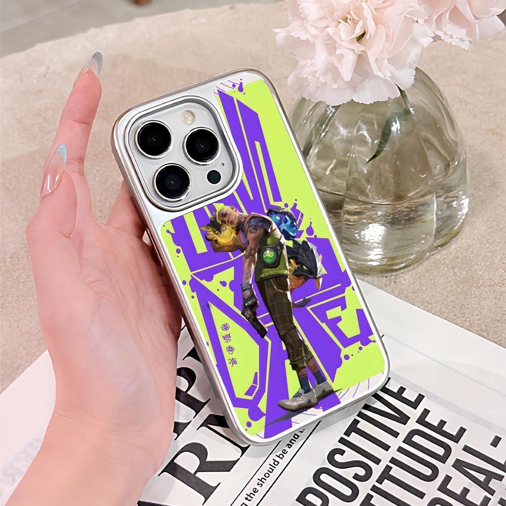 Valo Gekko Phone Case for iPhone 17 16 15 14 13 12 11 Air Pro Max Plus Electroplated Silver Cover