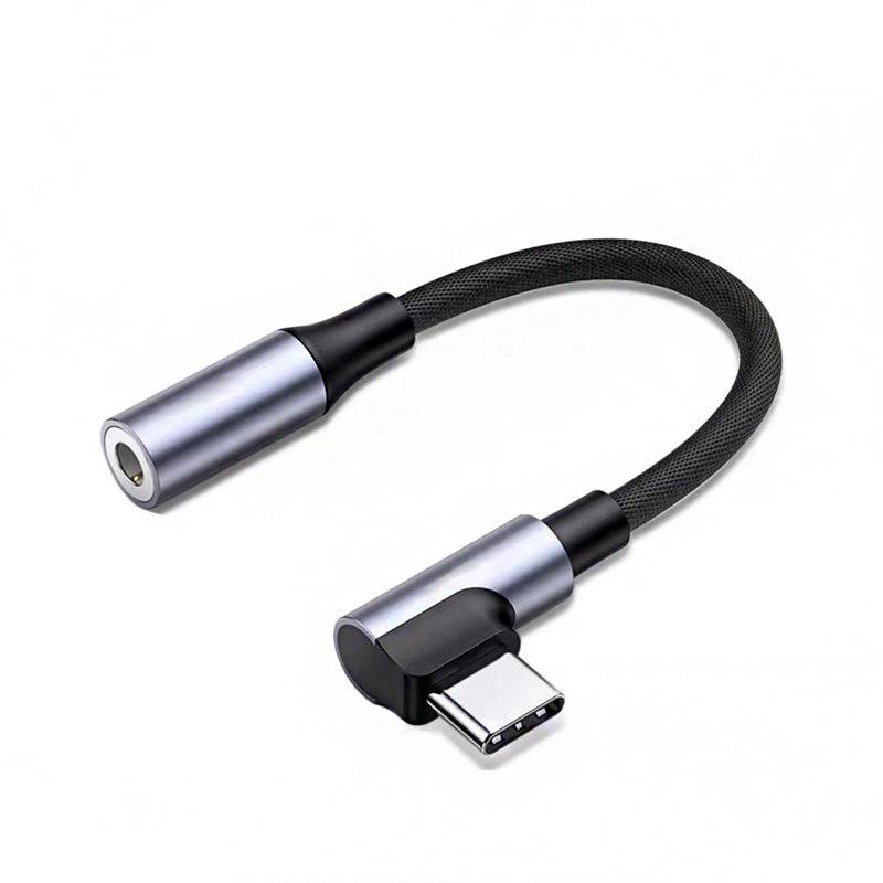 Type C to 3.5mm Jack Elbow Head Headphone Adapter USB C Audio Adapter Converter For Cellphone Android Samsung Huawei New 2026