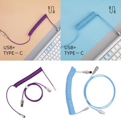 Механическая клавиатура, витой кабель, провод типа C, USB-порт, спиральный кабель Aviator, аксессуары для игровой клавиатуры для настольного компьютера