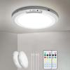 Rechargeable Ceiling Light with Remote, 10000mAh, 1 Pack | Battery Operated Shower Light, Motion Sensor Closet Light, 5 Timer 3 Modes 3 Color 10