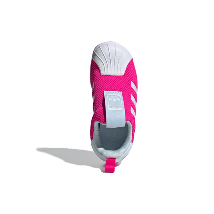 adidas Оригинальные SUPERSTAR 360 Удобные Низкие Скейтбордические Кроссовки Розово-Красные Белые Для Младенцев и Малышей FV3377