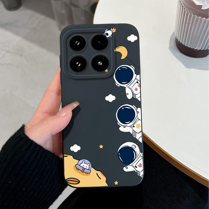 Милый Чехол для Телефона Астронавт на Луне Для Xiaomi 17 15 15T 14 14T Pro Poco C71 C75 M7 M8 F7 F8 Мягкий Жидкий Силикон Противоскользящий Корпус Для Чехлов Xiaomi