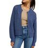 Women S Loose Zip Up Round Neck Long Sleeve Knit Sweater