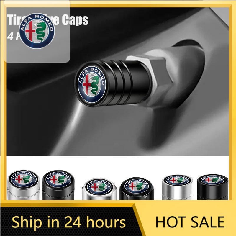 For Alfa Romeo 108 Car Sticker For Alfa Romeo 159 147 4Pcs Car Wheel Tire Valve Cap Dustproof Cover Accessories Hubcap For Alfa Romeo 147 156 159 1