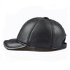 New Spring Men Real Leather Baseball Caps Adjustable Cowhide Men Youth Duck Tongue Dad Hats Bomber Flying Cap