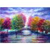Полная круглая алмазная вышивка Пейзаж Осеннее дерево 5D DIY Алмазная картина