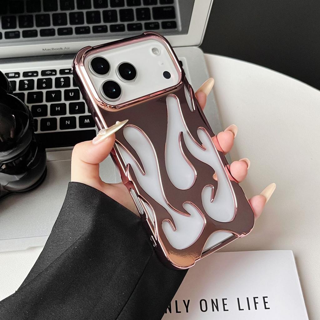 Полая чехол-накладка с пламенным электролитическим покрытием для iPhone 17 Pro Max Полностью защитный чехол