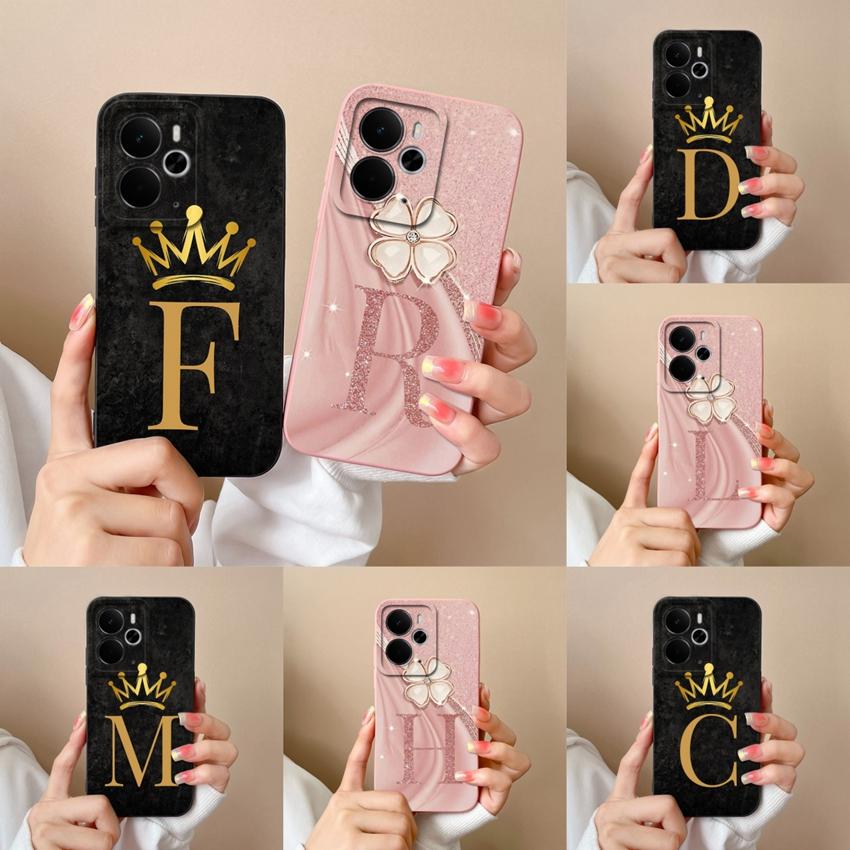 Для Oppo Realme 14 15 16 13 Pro 14T 14X 15T 15X 14ProLite Чехол для телефона Роскошный Золотая Корона Буквы Ракушка Легкий Матовый Силикон Защитная Крышка для Камеры