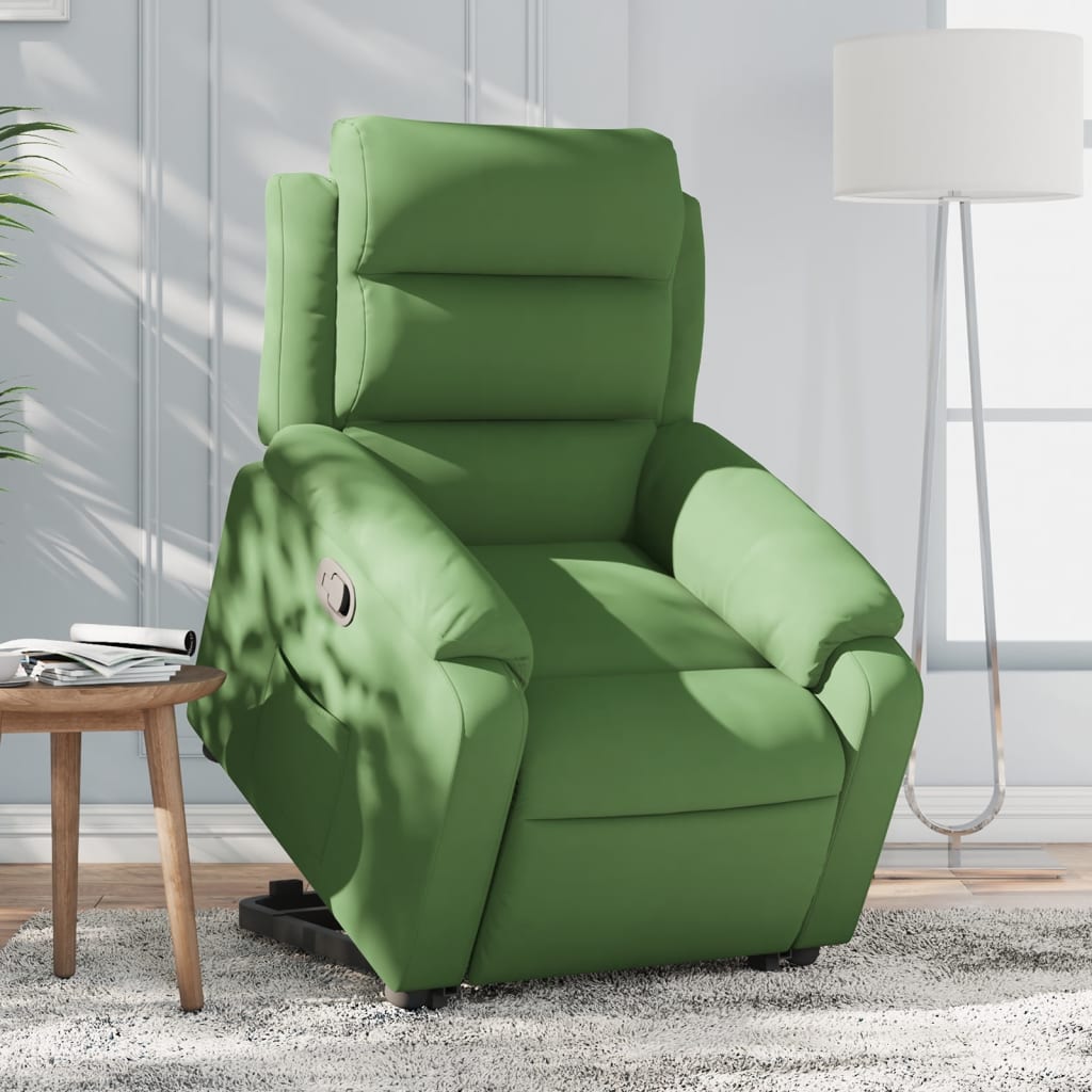 Recliner Chair with Lift Function Light Green Velvet