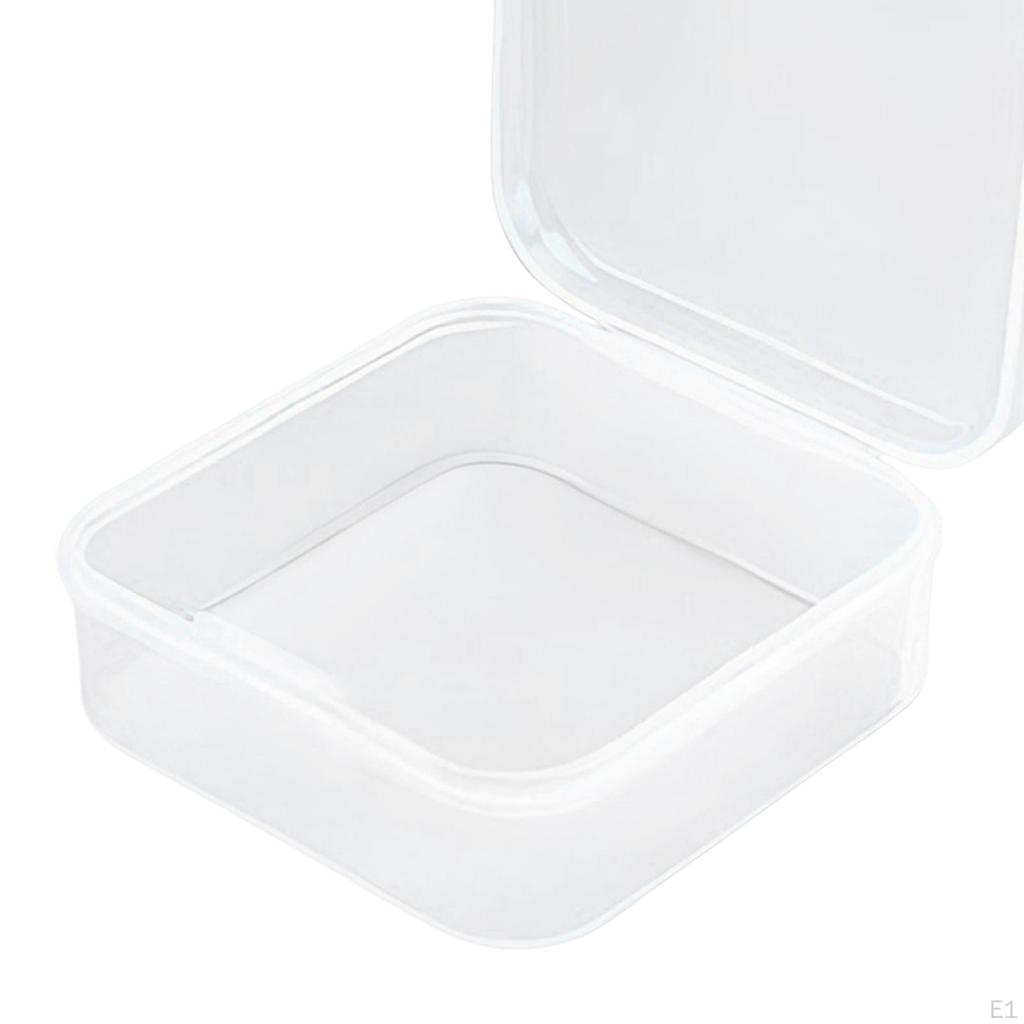 Small Clear Beads Storage Container Box with Hinged Lid for of Items, Crafts, Jewelry,
