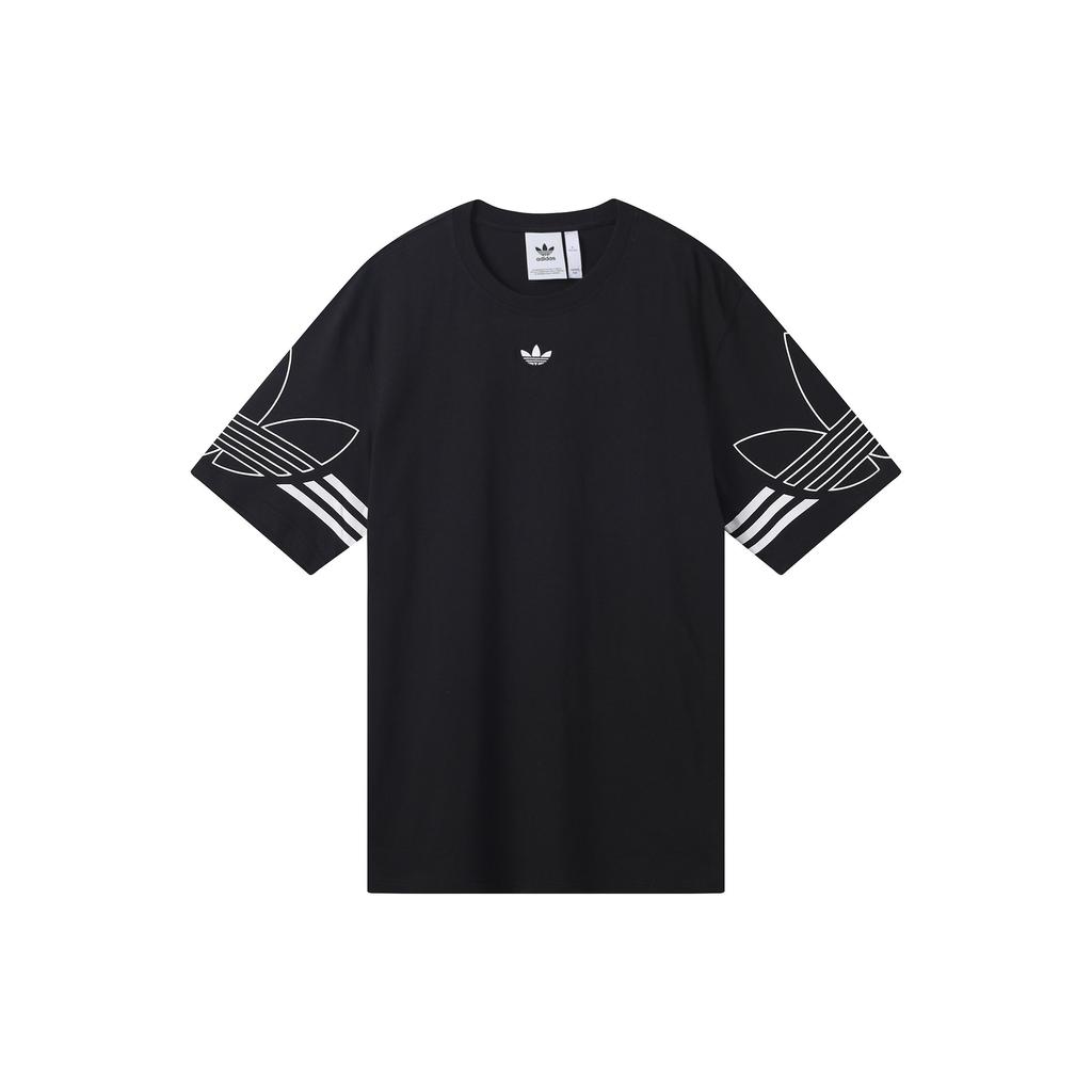 Adidas Футболка Originals Trefoil Outline, мужские топы, черные DU8145