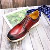 Leather Men'S Leather Shoes Red Casual Men'S Shoes Cowhide Casualmen'S Shoes