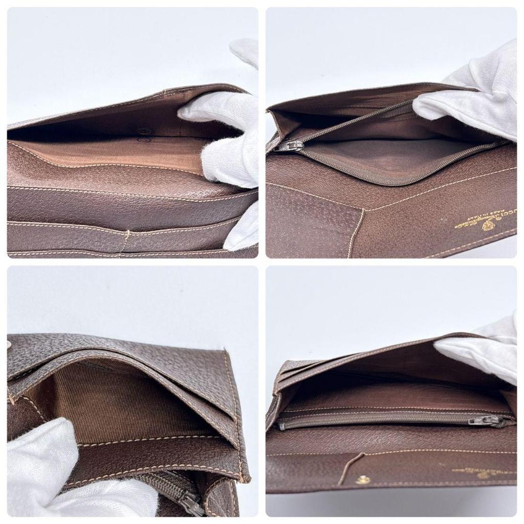 Used GUCCI Old Gucci Long Wallet GG Pattern PVC Leather Vintage